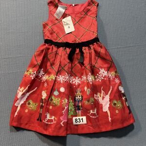 Bonnie Jean Red Girls Sleeveless Dress Sz 4 Brand New